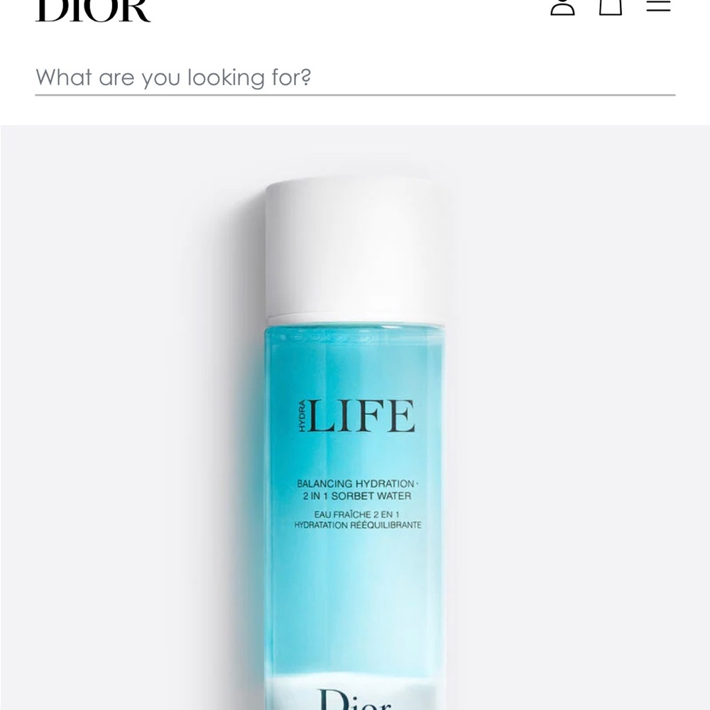 DIOR Hydra LIFE Balancing Hydration 2 in 1 Sorbet Water. New